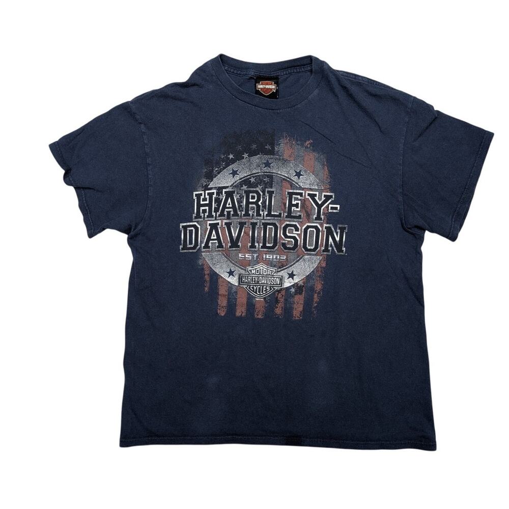 Harley Davidson Motorcycles Oakland California T Shirt Men's Large Y2K Biker